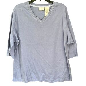 NWT White Stag Light Purple Studded V-Neck Top
